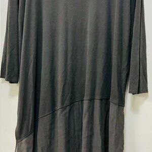 Eileen Fisher 2-Piece Set | Black Tunic Top + Sleeveless Tank Dress